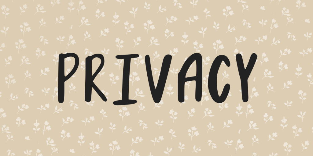 Elegant beige background with subtle white floral pattern and ‘Privacy’ text, header for free Christian resources for anxiety and mental health support.